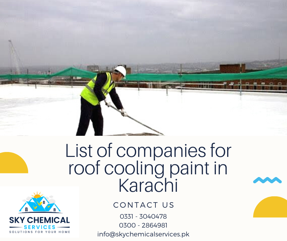 roof cooling paint in Karachi | roof cool services karachi | roof heat proofing karachi | roof cool services pakistan | sky chemical services